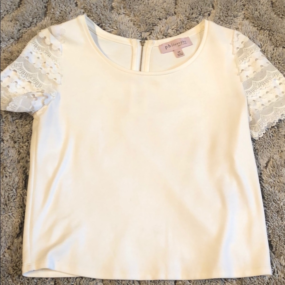 Philosophy - Cute white going out top